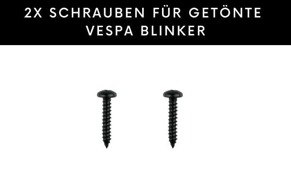 1 Paar schwarze Schrauben für getöntes Vespa GTS HD CORSE Blinker-Set